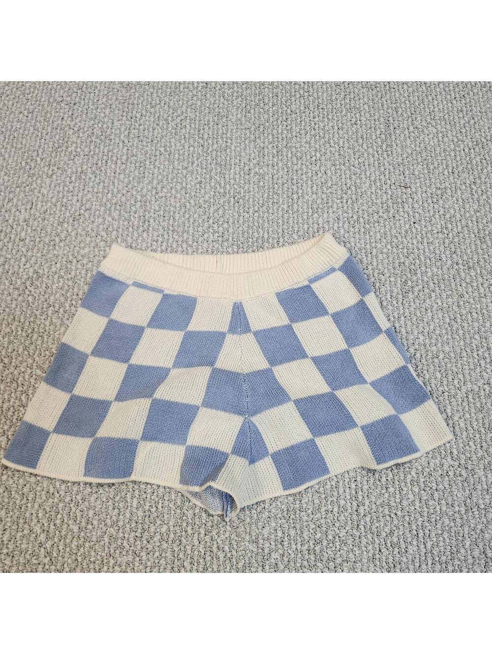Le Lis Shorts Women’s Blue White Elastic Waist Size Large